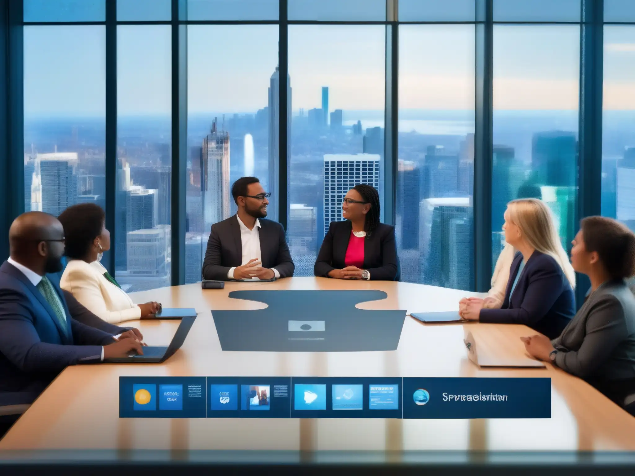Profesionales del mundo en videoconferencia: Apoyo a la Agenda 2030 Profesionales de todo el mundo en videoconferencia, apoyando Agenda 2030 con colaboración global