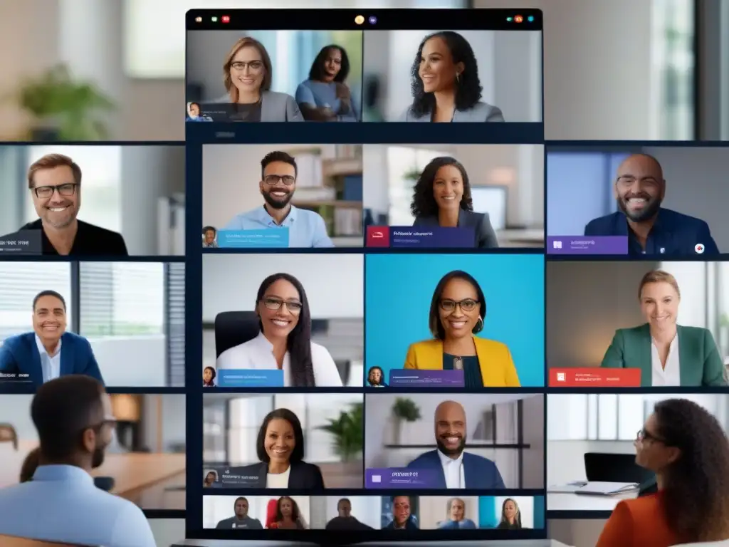 Profesionales de ONG en videoconferencia segura y privada Profesionales de ONGs participan en videoconferencia segura y moderna
