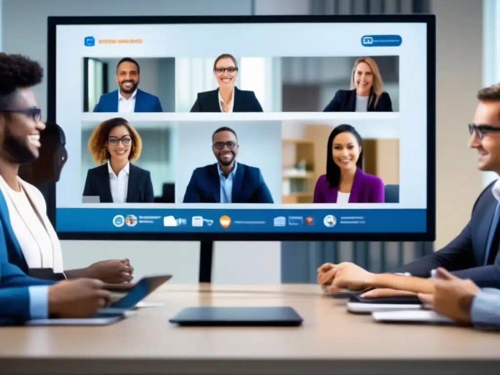 Profesionales en videoconferencia: desafíos de interoperabilidad Profesionales de diferentes plataformas resolviendo problemas de interoperabilidad en una videoconferencia