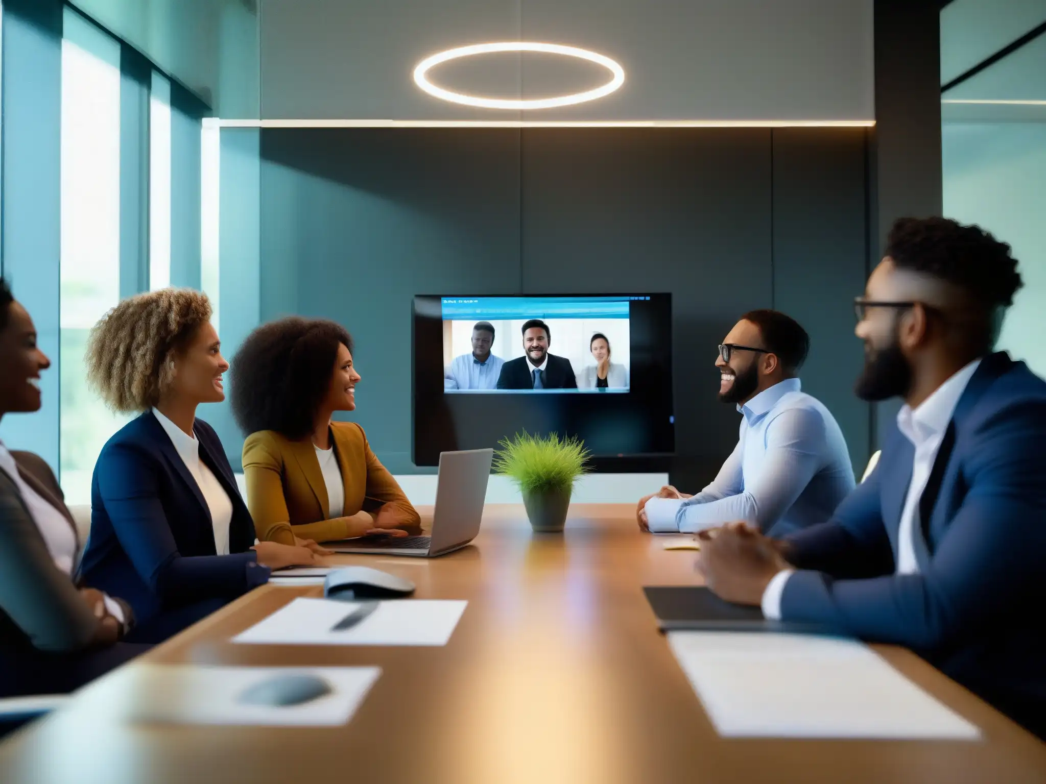 Reunión virtual de equipo: colaboración y enfoque Profesionales en reunión virtual, comunicación efectiva y colaboración en videoconferencias profesionales