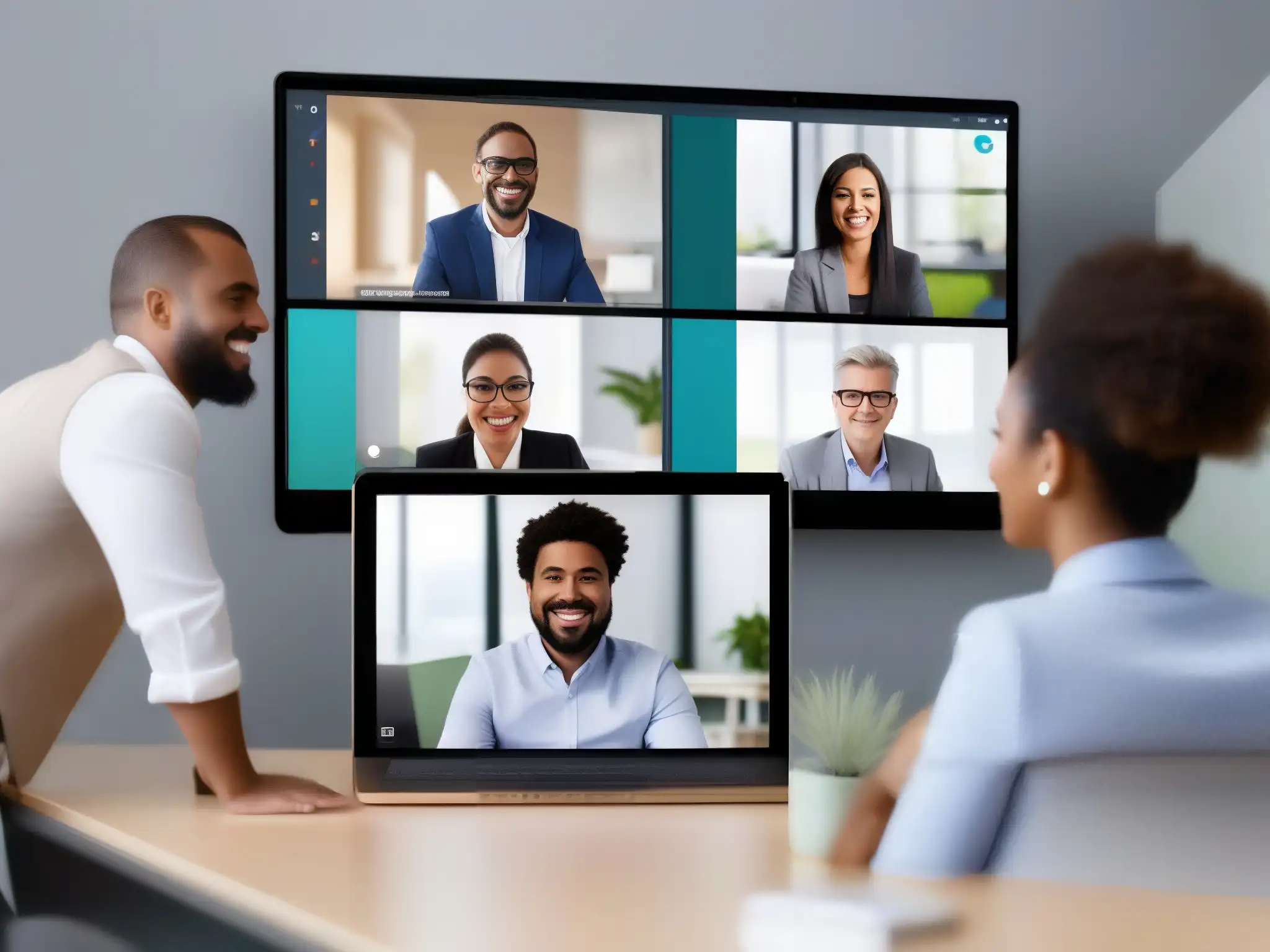 Reunión virtual dinámica y profesional en Webex Profesionales en reunión Webex, entorno moderno de colaboración e integración de Webex en formación profesional