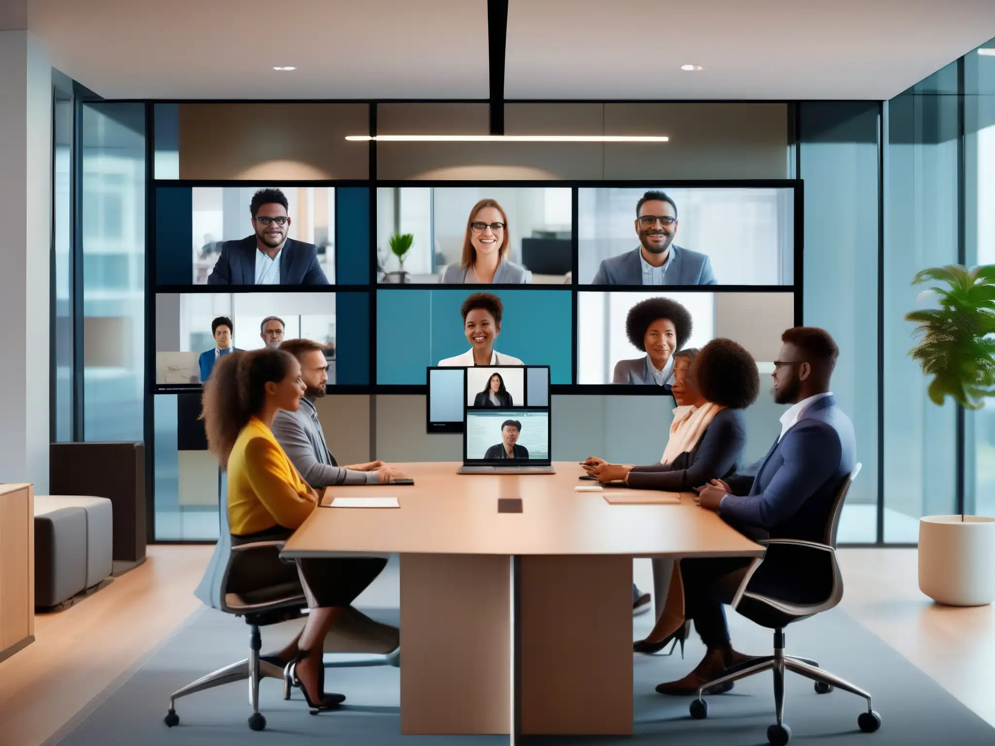 Reunión virtual en la oficina: Zoom vs Profesionales en reunión virtual, comparativa Zoom versus Teams trabajo remoto