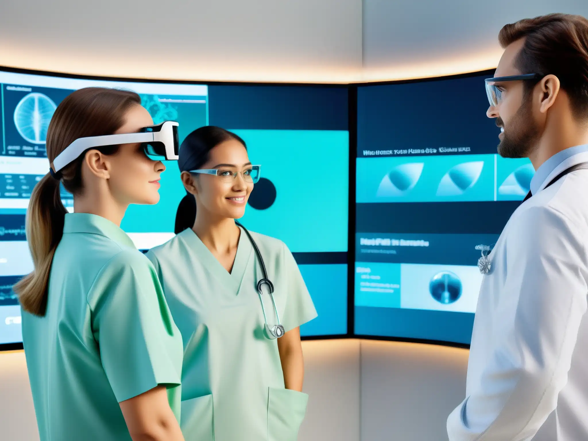 Profesionales de salud usan Webex para telemedicina y colaboración digital Profesionales de la salud usando gafas de realidad aumentada y Webex en la transformación digital del sector salud