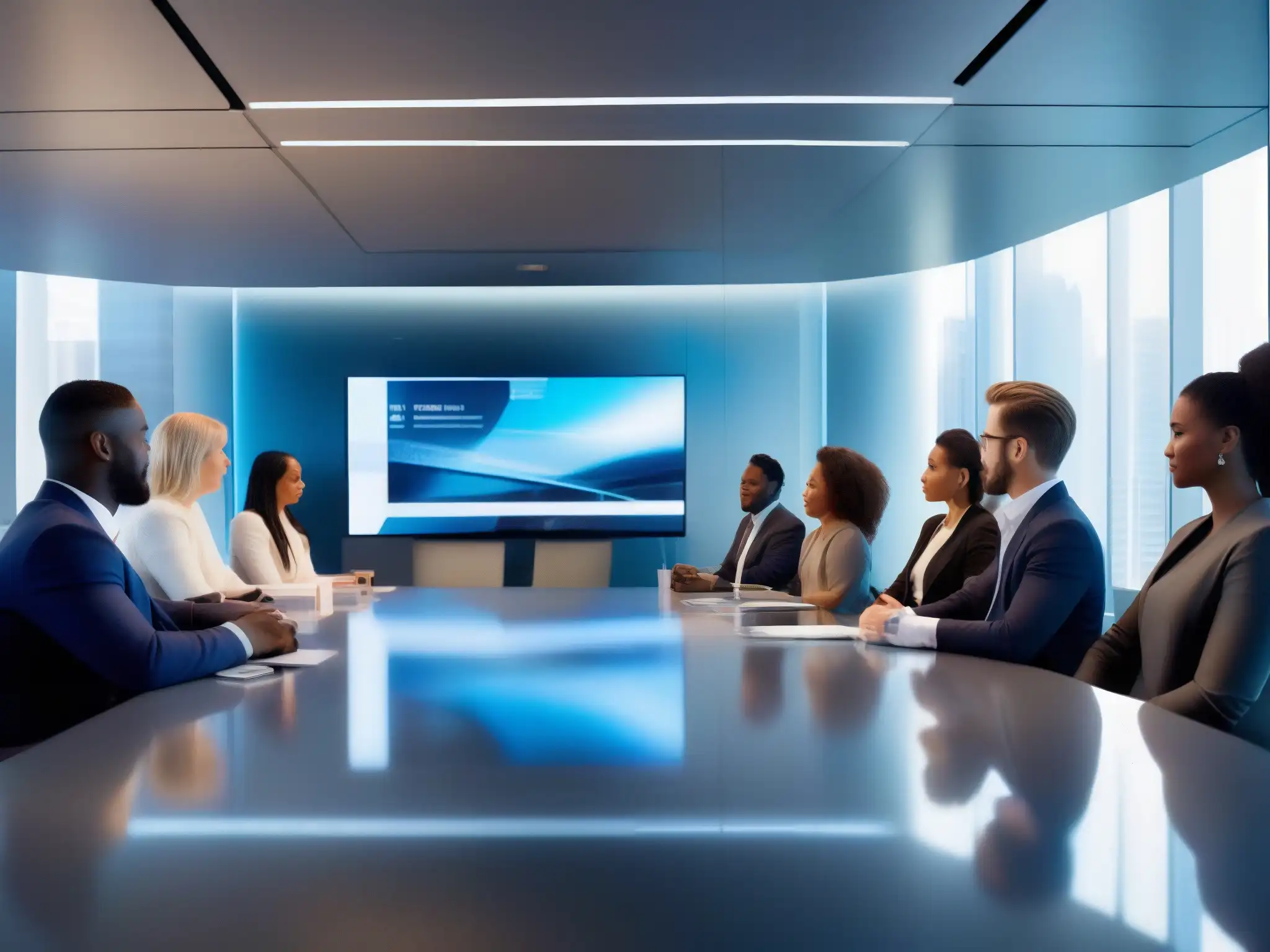 Profesionales en videoconferencia: confianza y modernidad Profesionales seguros y confiados participan en videoconferencia