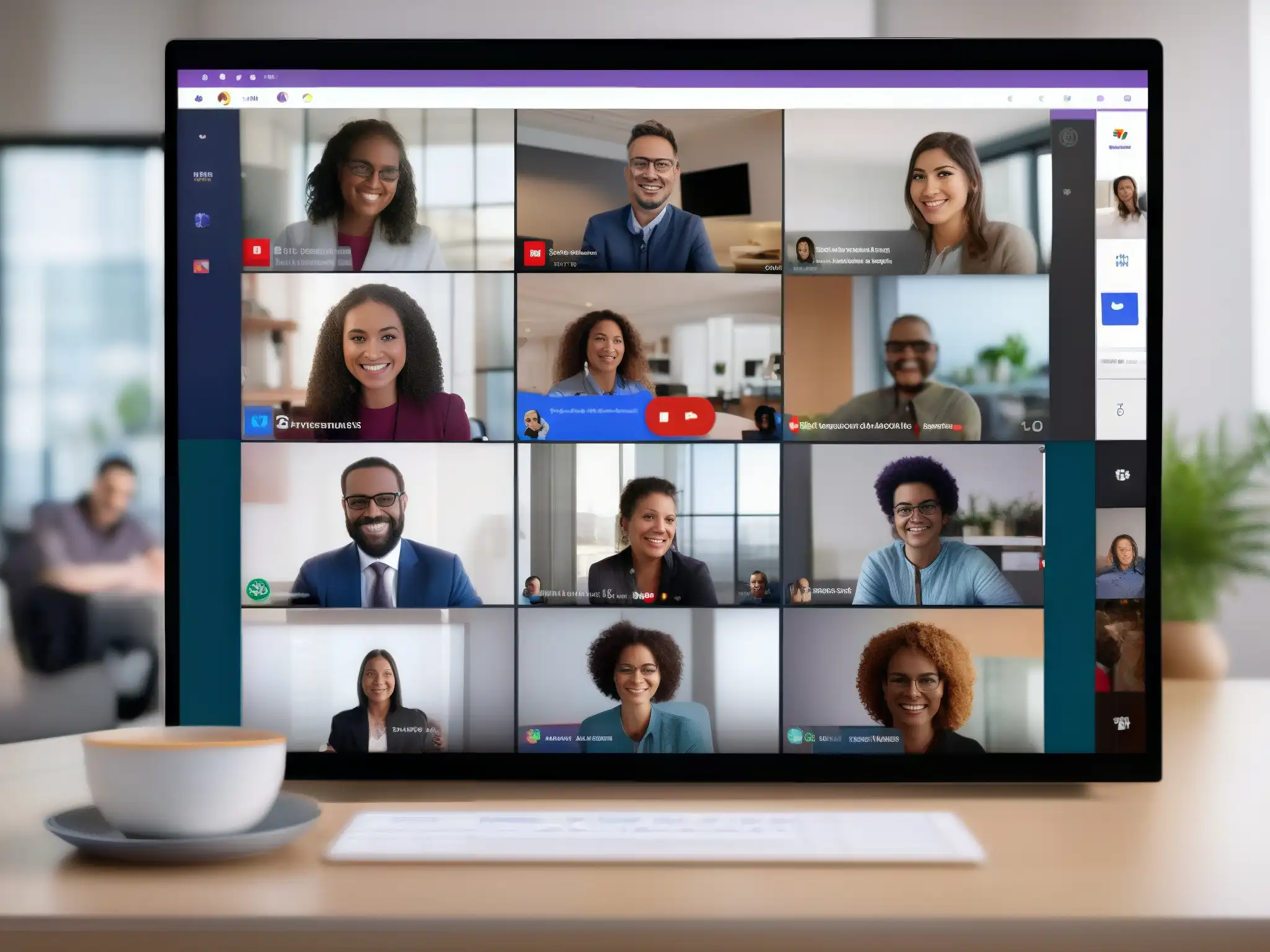 Videoconferencia productiva con Google Meet y Microsoft Teams Profesionales colaborando en videoconferencia con Google Meet y Microsoft Teams