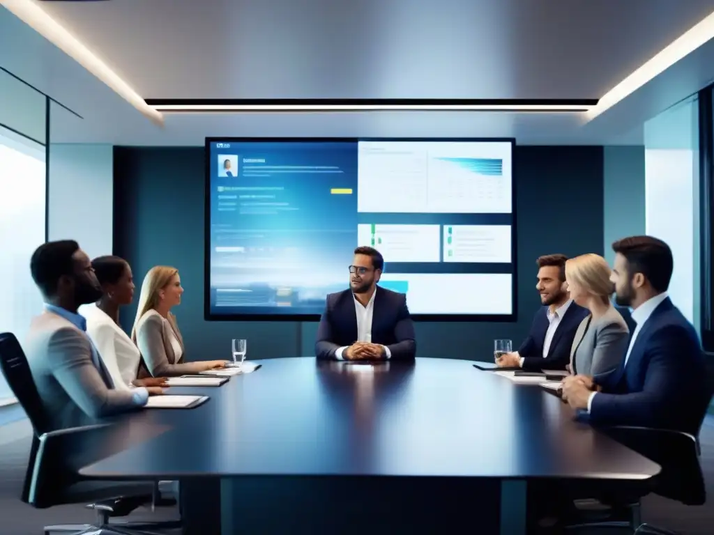 Videoconferencia de alta calidad en oficina moderna Profesionales en videoconferencia de alta calidad, ambiente moderno, mejores prácticas videoconferencias sin pérdidas