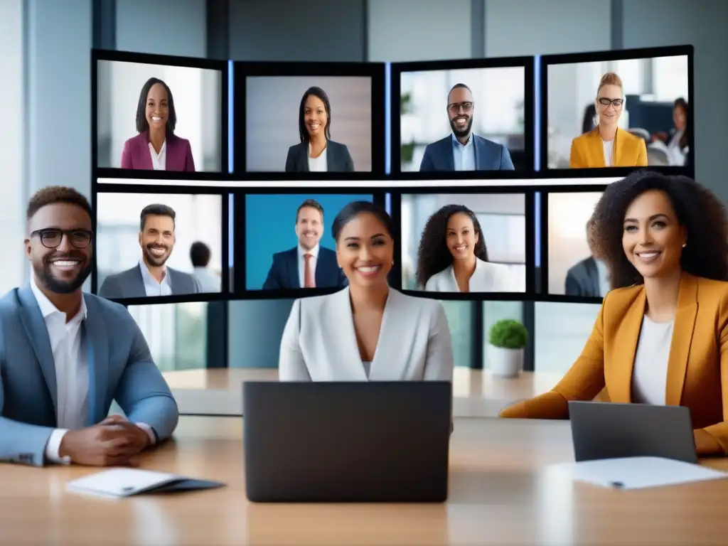 Profesionales en videoconferencia: seguridad y enfoque Profesionales en videoconferencia con capas de seguridad