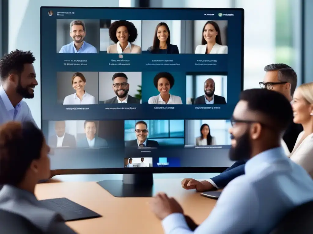 Profesionales en videoconferencia: colaboración moderna y profesional Profesionales en videoconferencia, conectados y colaborativos, demostrando la usabilidad en diferentes sistemas operativos