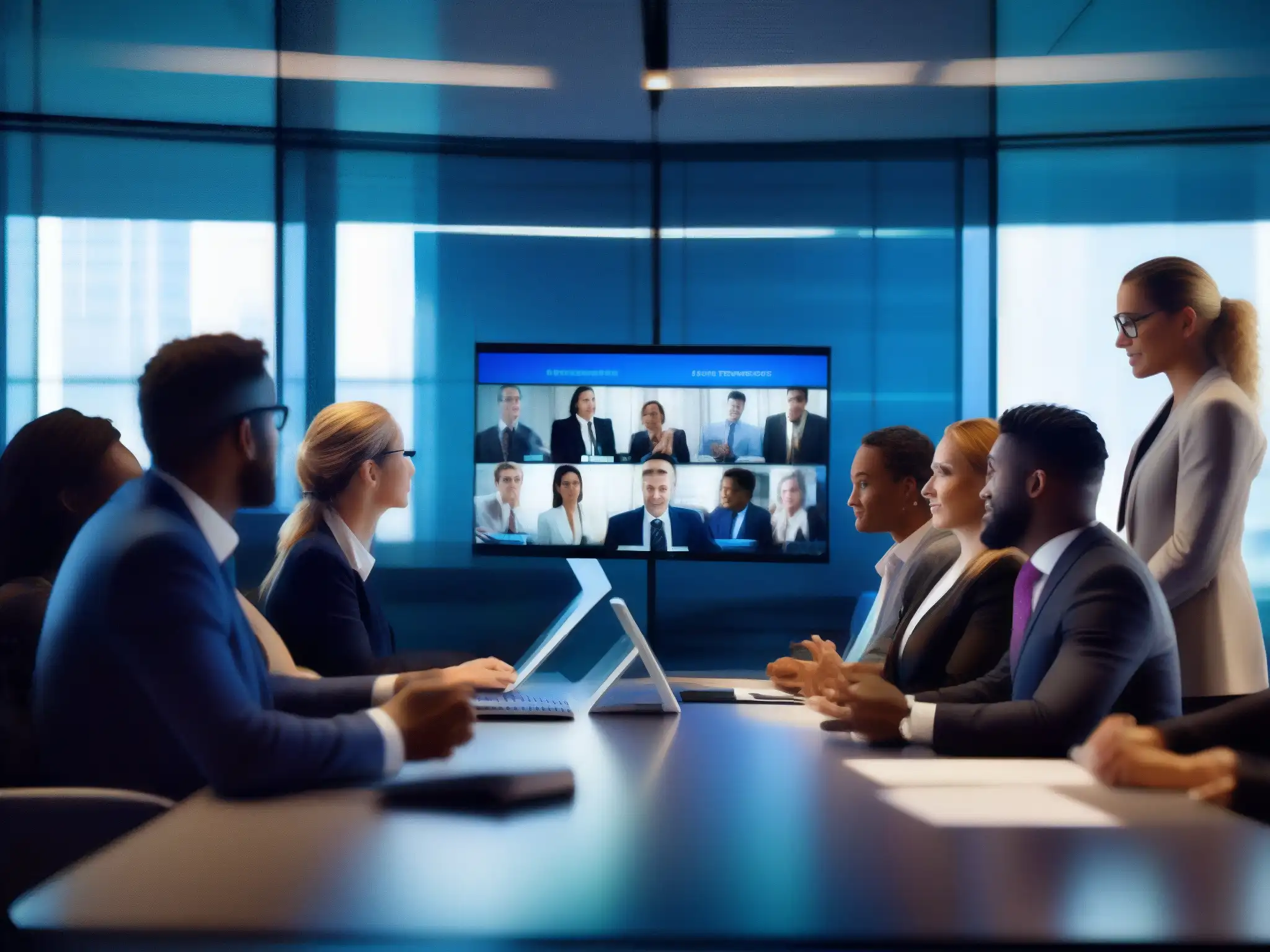 Conferencia virtual: Emociones en acción Profesionales en videoconferencia, expresando emociones en encuentro