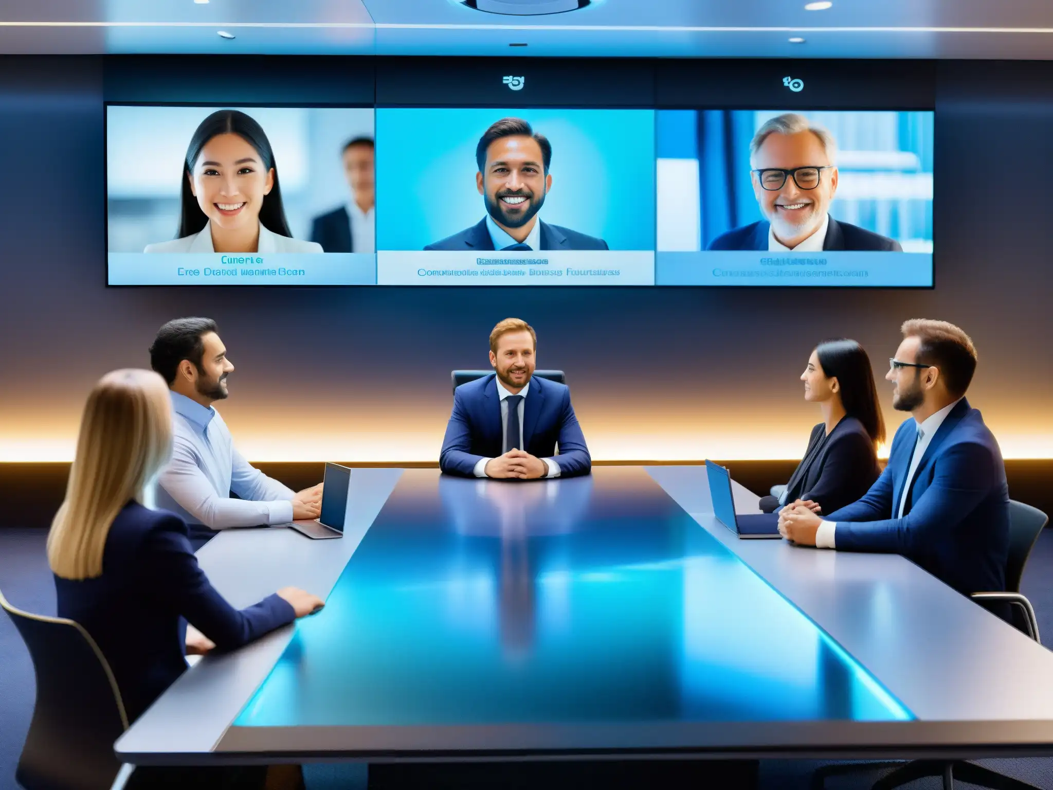 Conferencia en vivo con 5G: Colaboración sin límites Profesionales en videoconferencia 5G para eventos en vivo, colaborando con tecnología de vanguardia