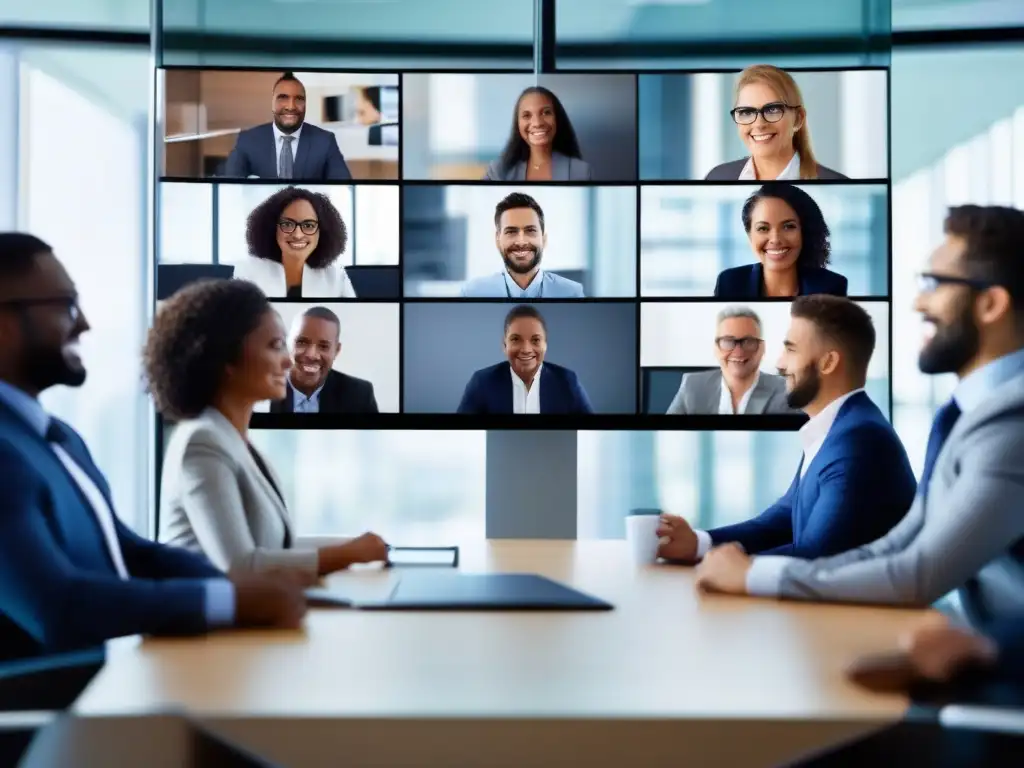 Profesionales seguros en videoconferencia Profesionales en videoconferencia con implementación efectiva protocolos seguridad