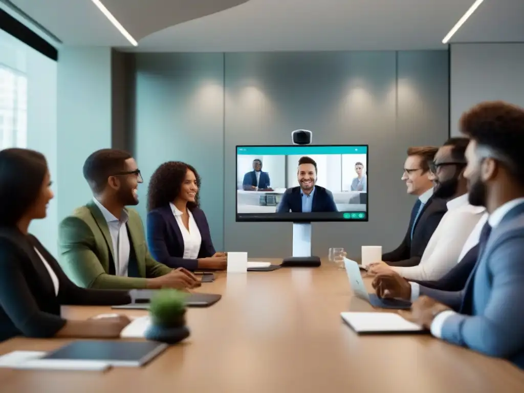 Profesionales colaborando con Webex en videoconferencia Profesionales en videoconferencia con Webex, la mejor herramienta para reuniones virtuales profesionales