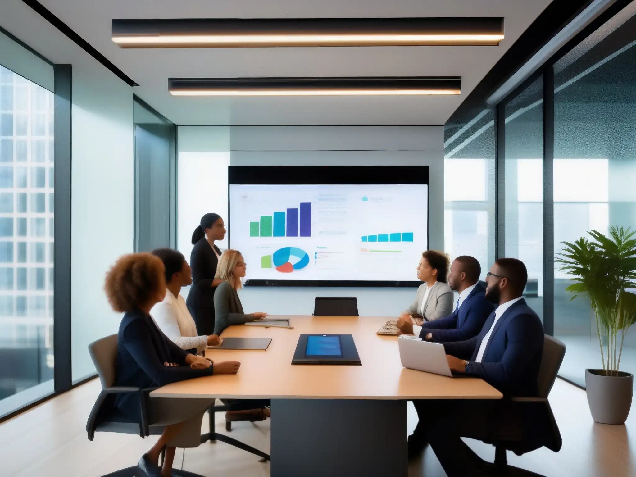 Reunión virtual de profesionales: colaboración dinámica Profesionales colaborando en videoconferencia con las mejores herramientas para proyectos grupales