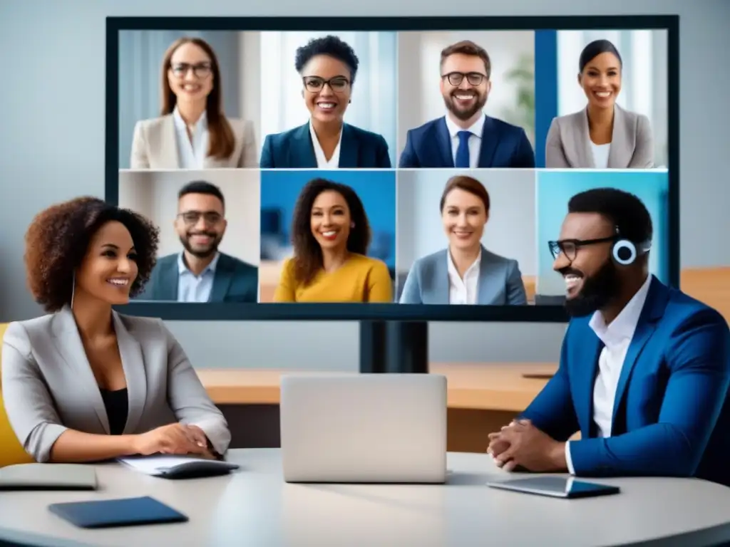 Profesionales en videoconferencia cumple GDPR Profesionales en videoconferencia cumpliendo normativas protección datos