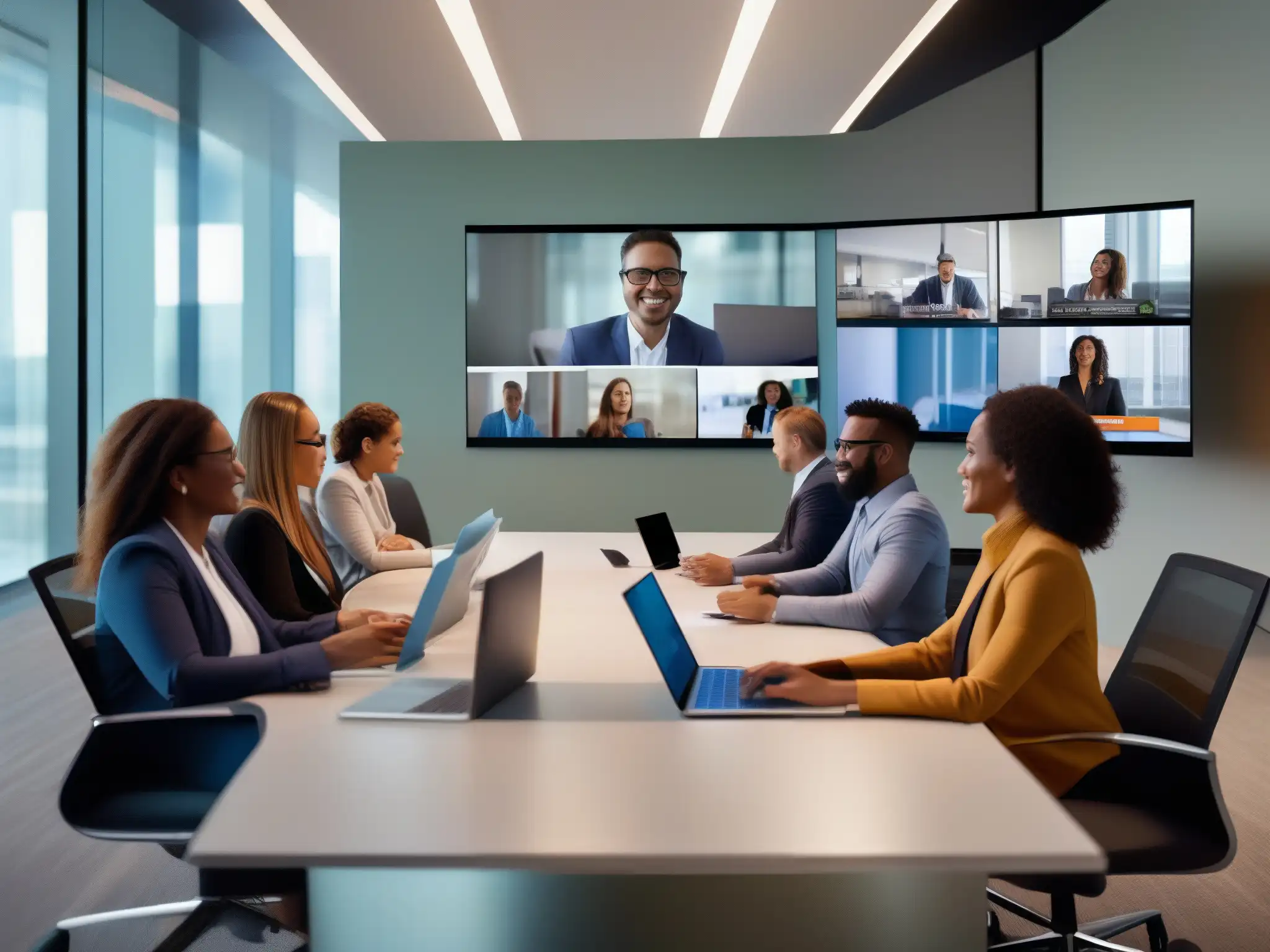 Profesionales en videoconferencia: Presentación y toma de notas Profesionales en videoconferencia, presentando y tomando notas en una interfaz de funcionalidad offline videoconferencia útil