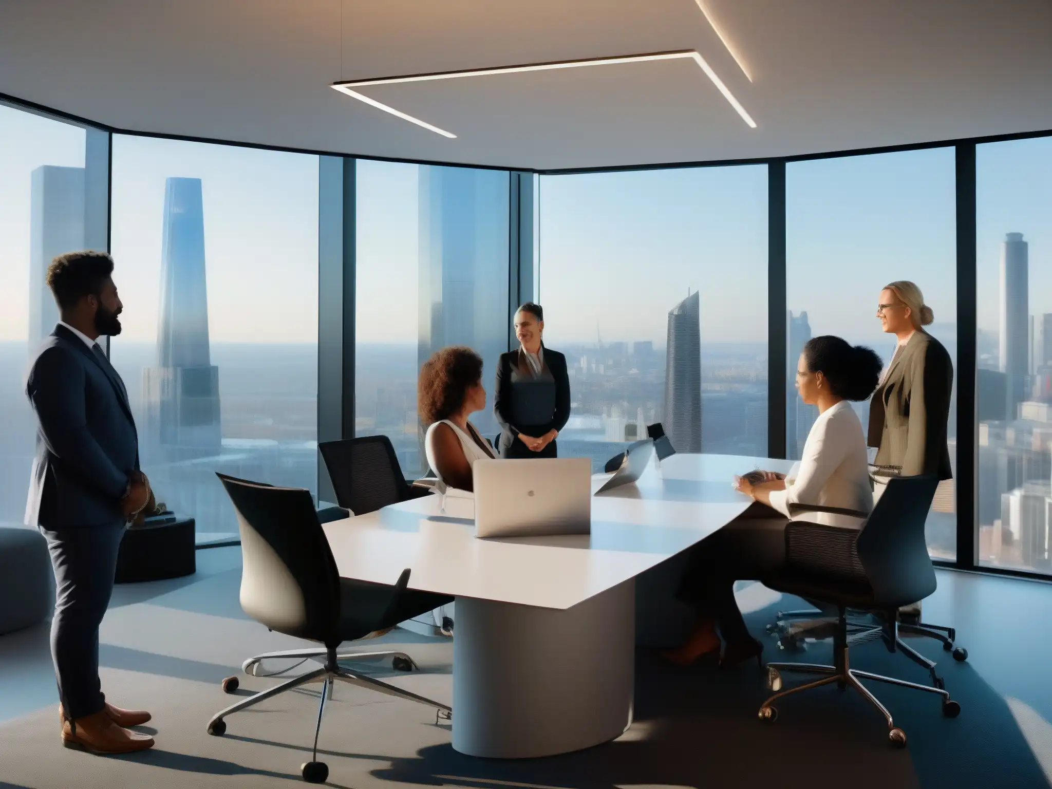 Reunión de profesionales en videoconferencia Jitsi Meet Profesionales colaborando en una videoconferencia en una oficina moderna con la plataforma de videoconferencia Jitsi Meet