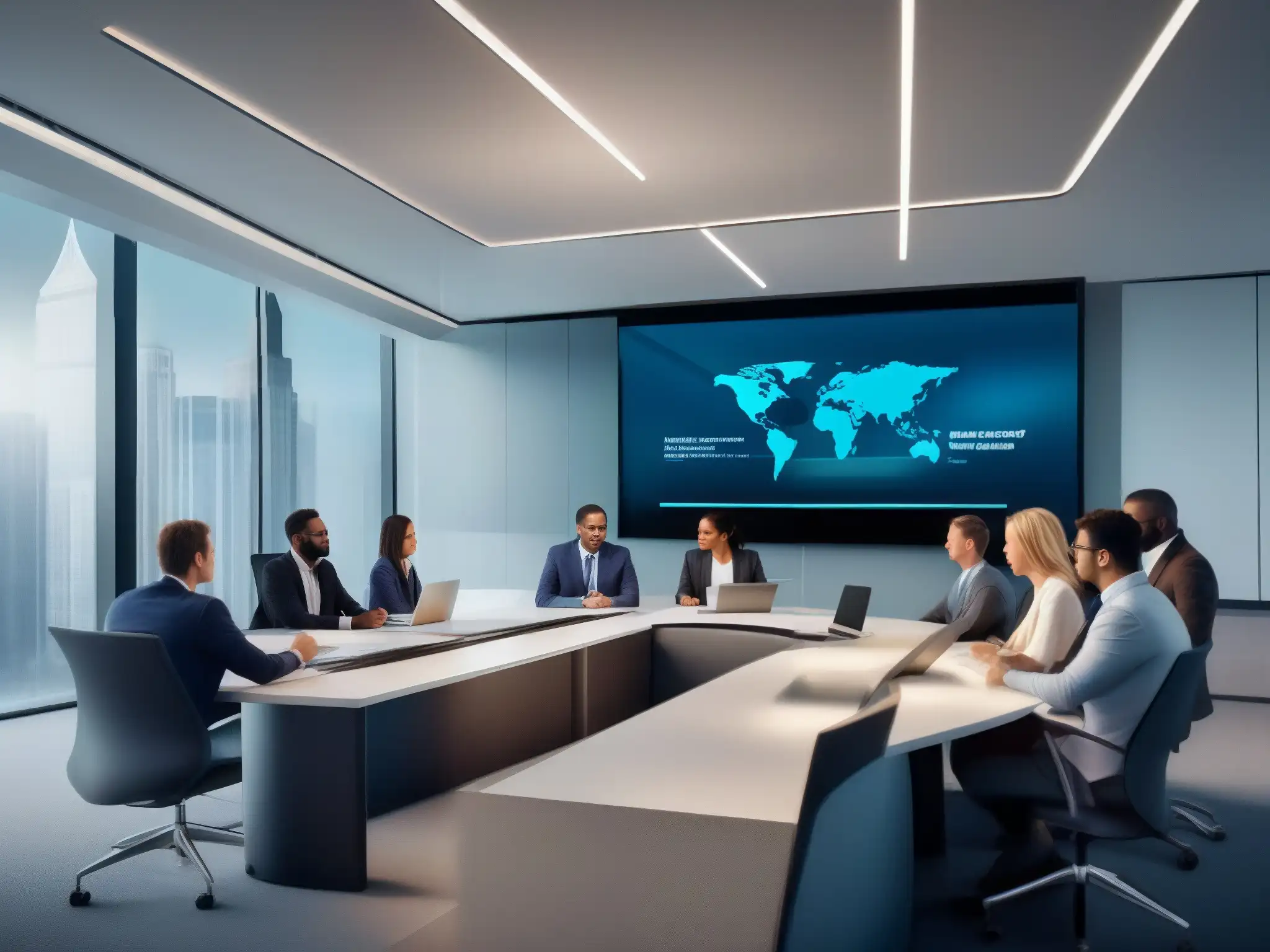 Profesionales en videoconferencia segura: privacidad y colaboración Profesionales en videoconferencia, destacando responsabilidad legal en seguridad de datos