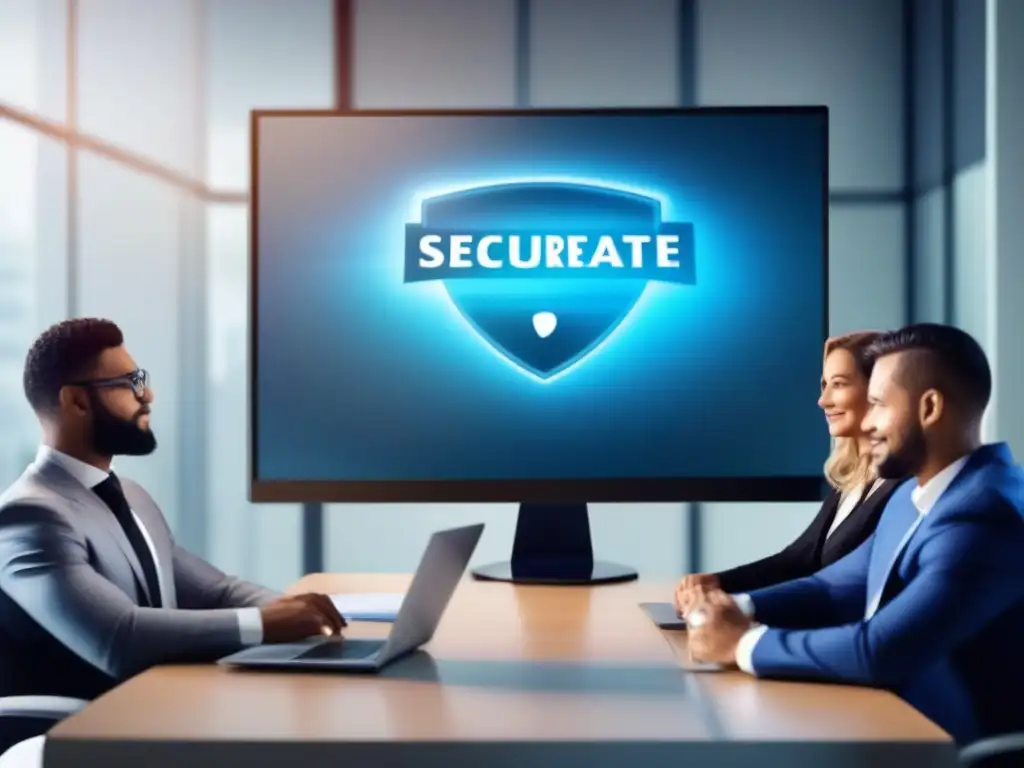 Videoconferencia segura con certificados SSL Profesionales en videoconferencia segura con certificados SSL, fondo moderno con códigos de encriptación