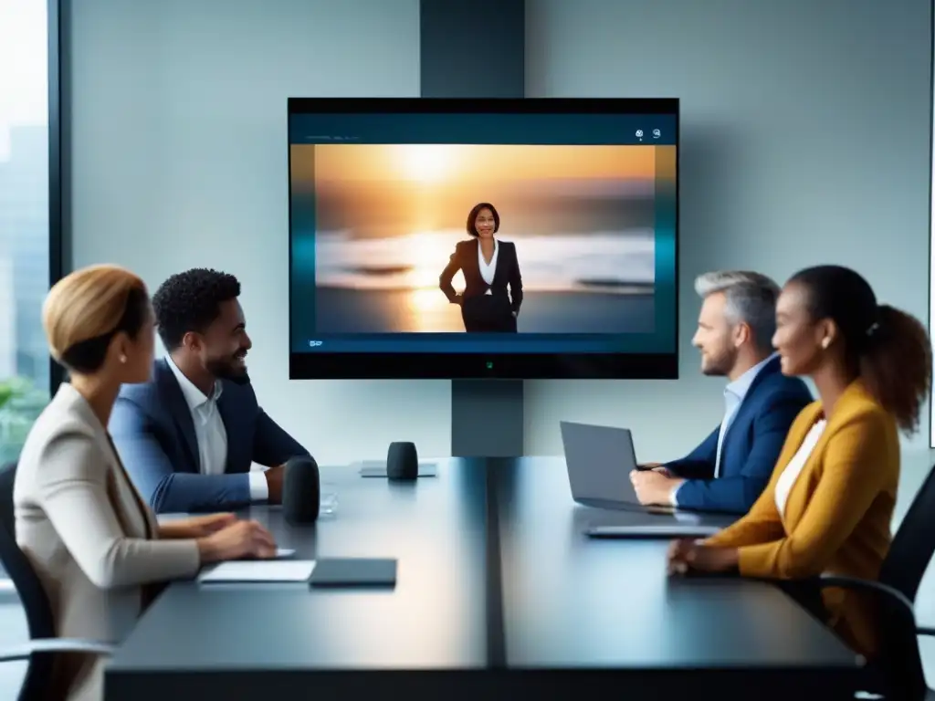 Conferencia virtual profesional: diversidad y productividad Profesionales en videoconferencia, muestran seguridad y productividad con herramientas de videoconferencia para profesionales