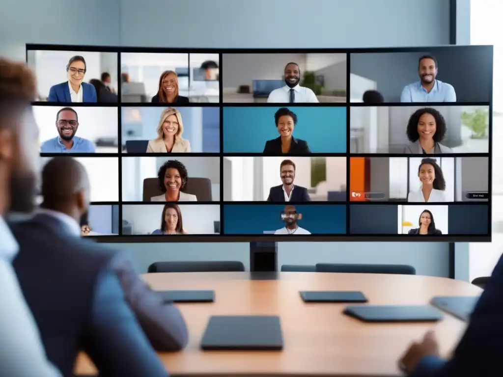 Videoconferencia móvil de alta calidad: profesionales enfocados Profesionales en videoconferencia móvil con Zoom, reflejando enfoque y eficiencia