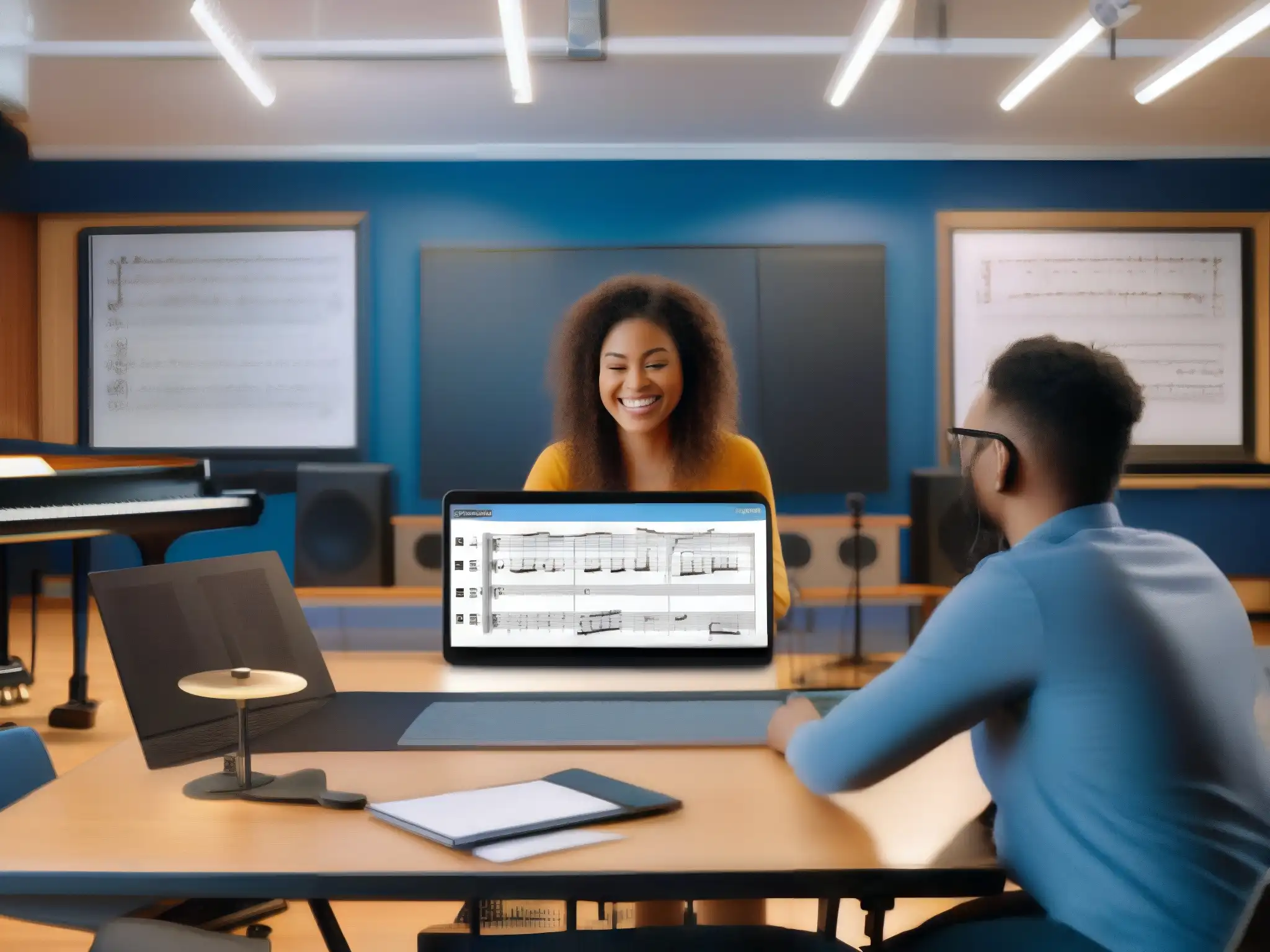Clase de música virtual dinámica y envolvente con RingCentral Meetings Profesor de música lidera clase virtual con RingCentral Meetings
