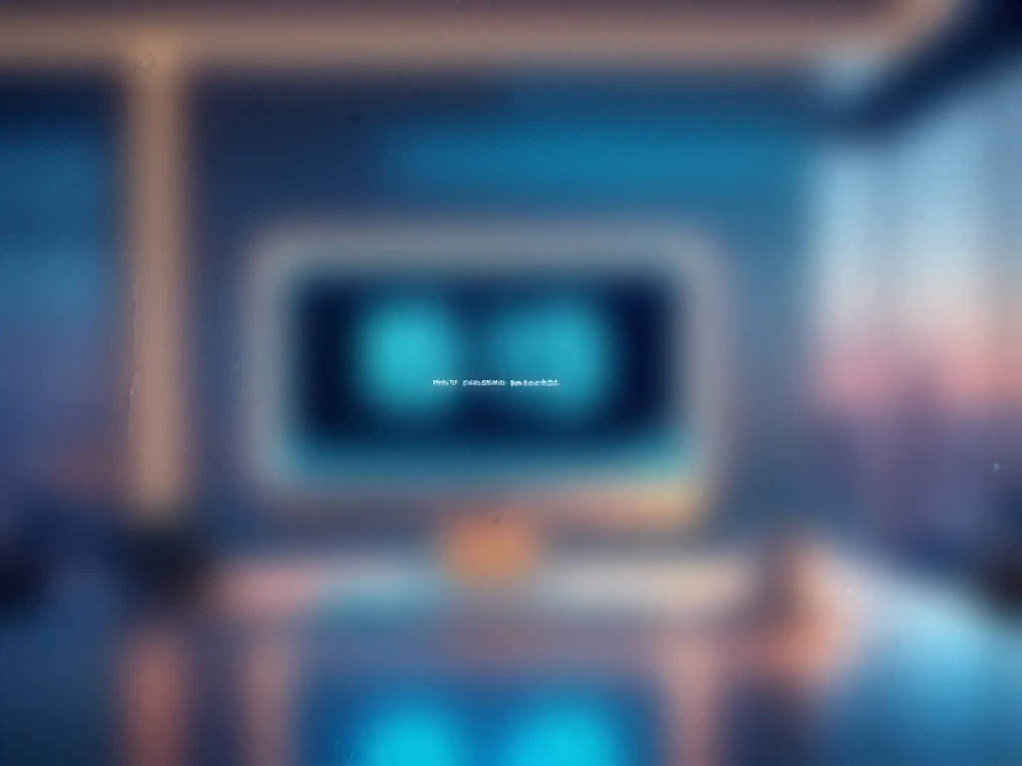 Un reloj digital moderno y vibrante marca 8:59 AM en un espacio de trabajo futurista, fomentando la puntualidad en videoconferencias