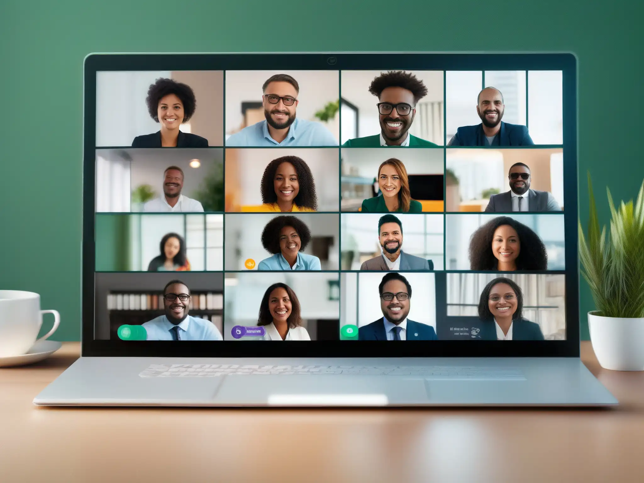 Reunión de negocios por WhatsApp: eficiencia y colaboración Reunión de negocios eficiente en WhatsApp Video Call, potenciando la efectividad en negocios locales