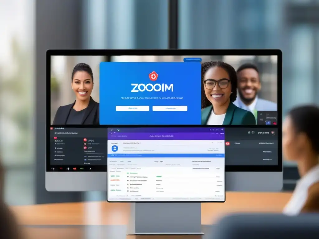 Comparación de Seguridad: Zoom vs Comparación de seguridad de datos en Zoom vs Teams: interfaces detalladas con controles de acceso, cifrado y protección de datos