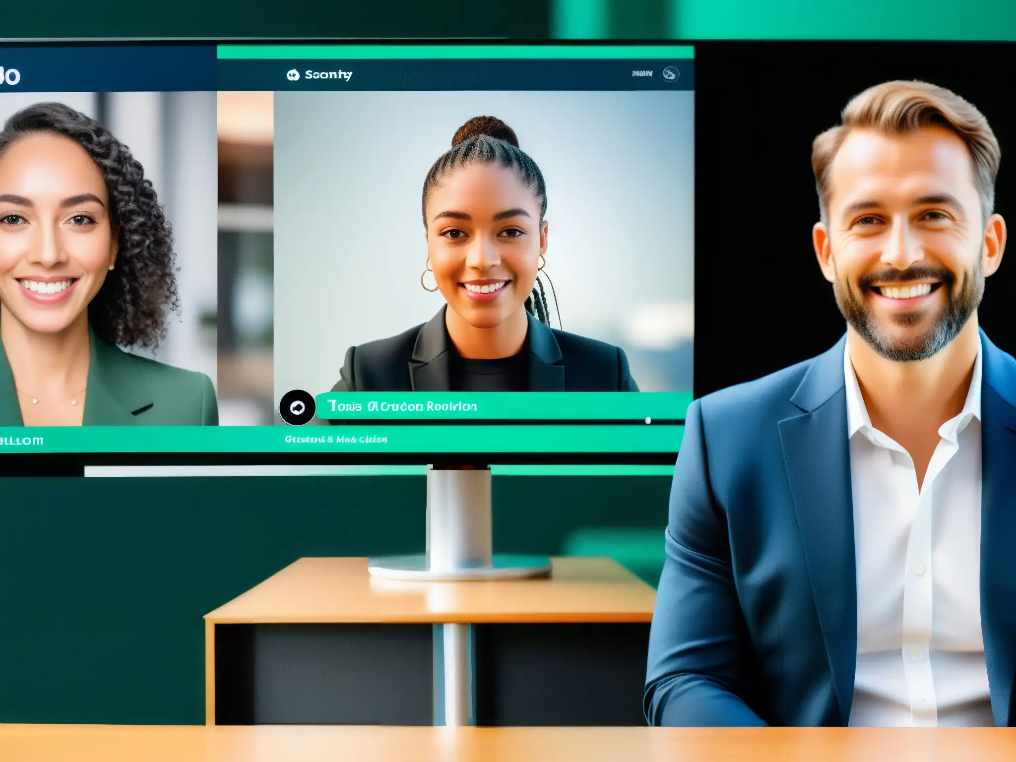Comparación en pantalla dividida de seguridad en videoconferencias Comparación de seguridad en videoconferencia: detallada imagen 8K de plataformas líderes