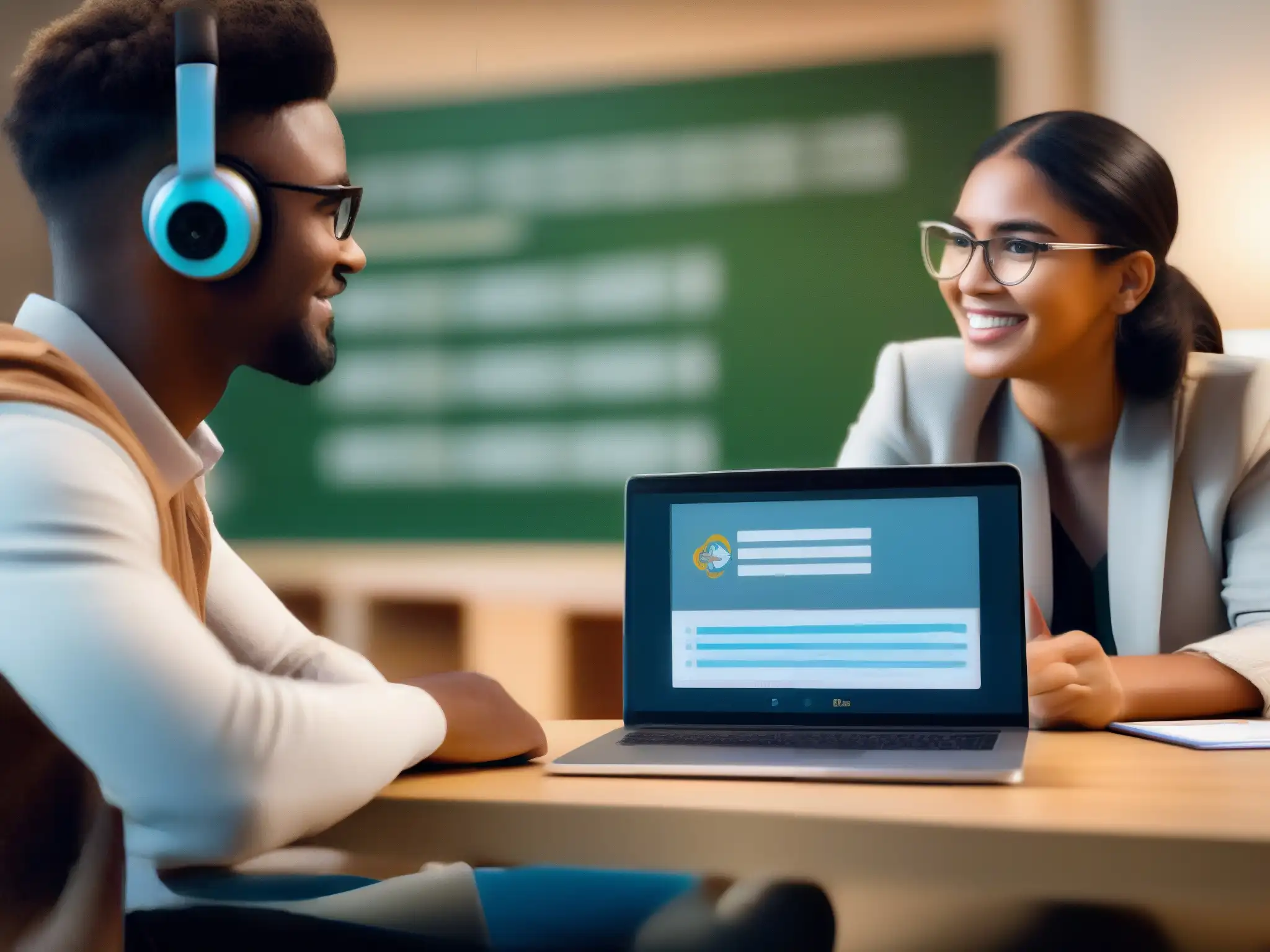 Clase de tutoría online: estudiante y tutor enfocados en Whereby Una sesión de tutoría online con estudiante participativo y tutor brindando explicaciones claras