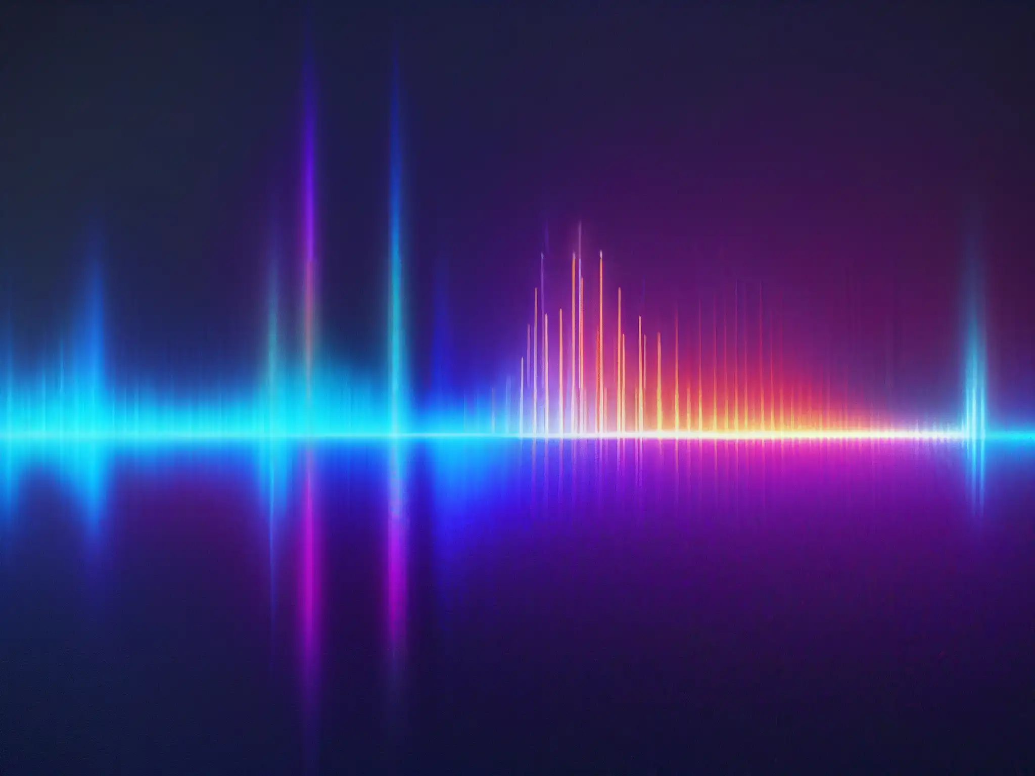 Waveform de audio de alta resolución con colores vibrantes Vibrante representación visual de una onda de audio en alta resolución, mostrando la calidad de audio