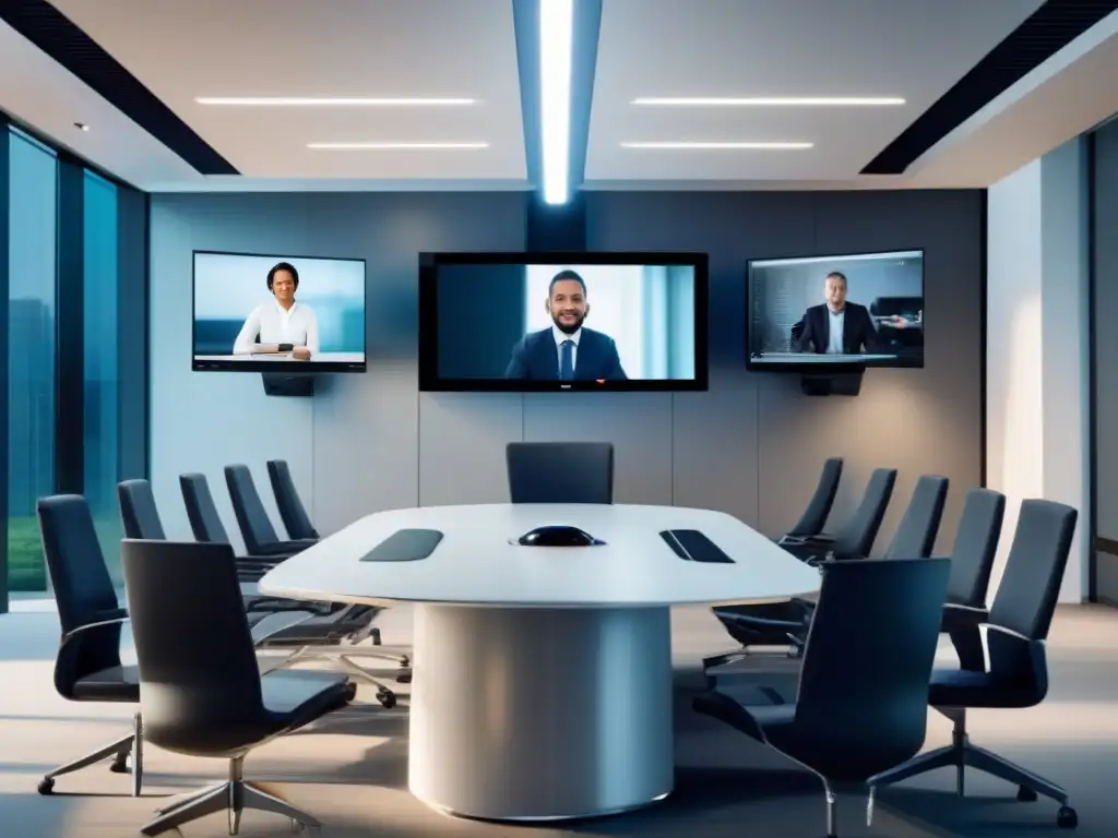 Videoconferencia segura y futurista de Tixeo en entornos de alta seguridad Una videoconferencia de alta seguridad de Tixeo en un entorno profesional y moderno