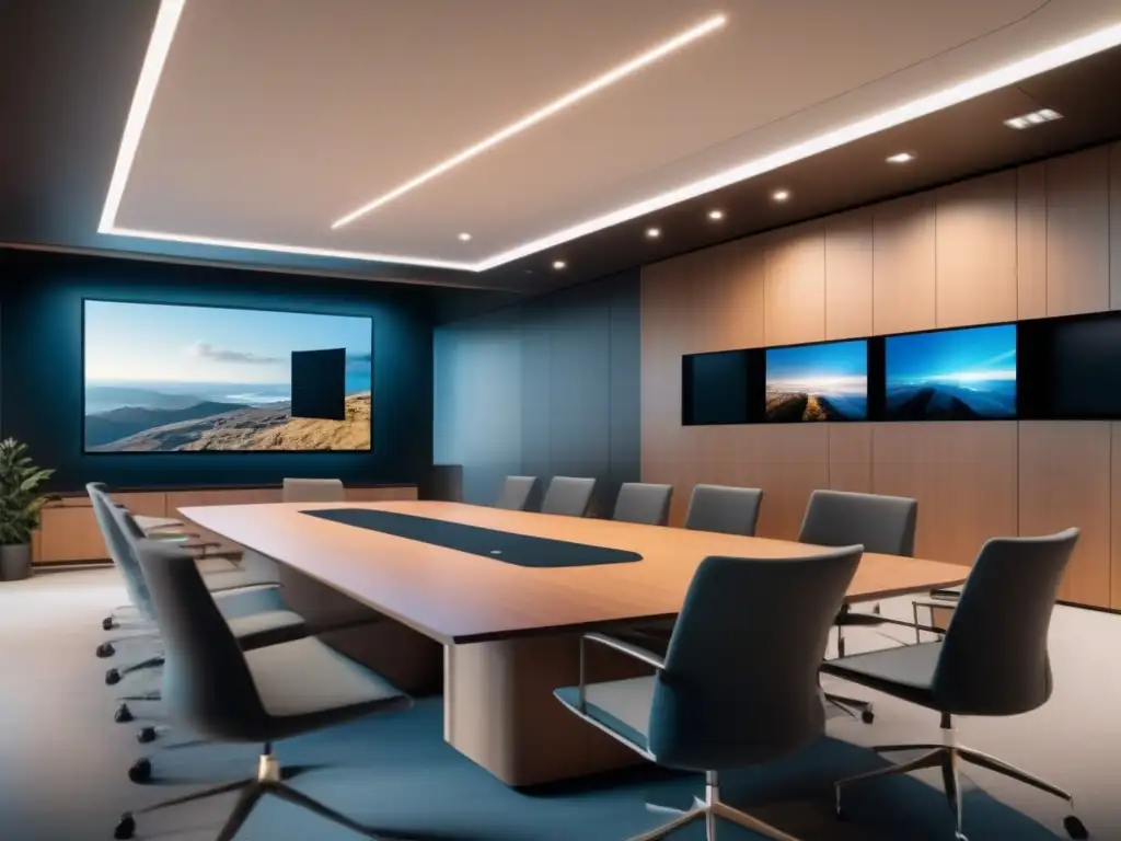 Moderno sistema de videoconferencia 8k con tecnología de vanguardia Una videoconferencia moderna en 8k con diseño minimalista y tecnología de vanguardia