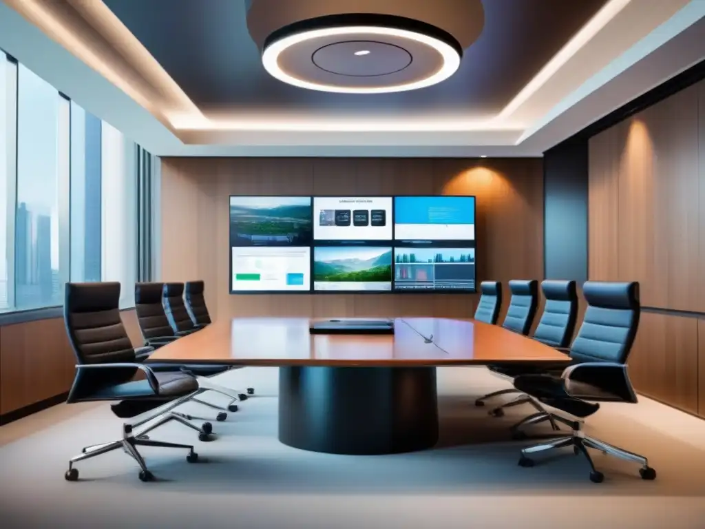 Sala de videoconferencias moderna y profesional Una videoconferencia segura y profesional con herramientas avanzadas
