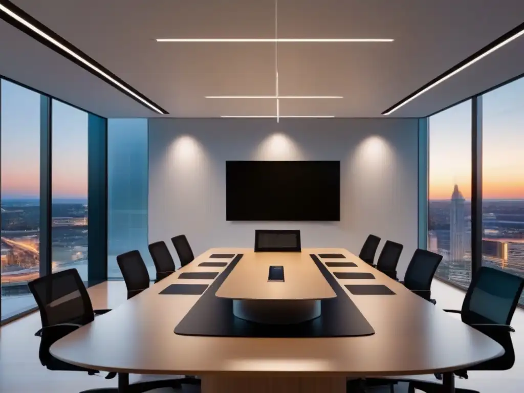 Oficina moderna para videoconferencias profesionales Videoconferencias para desarrollo profesional en ambiente moderno y sofisticado