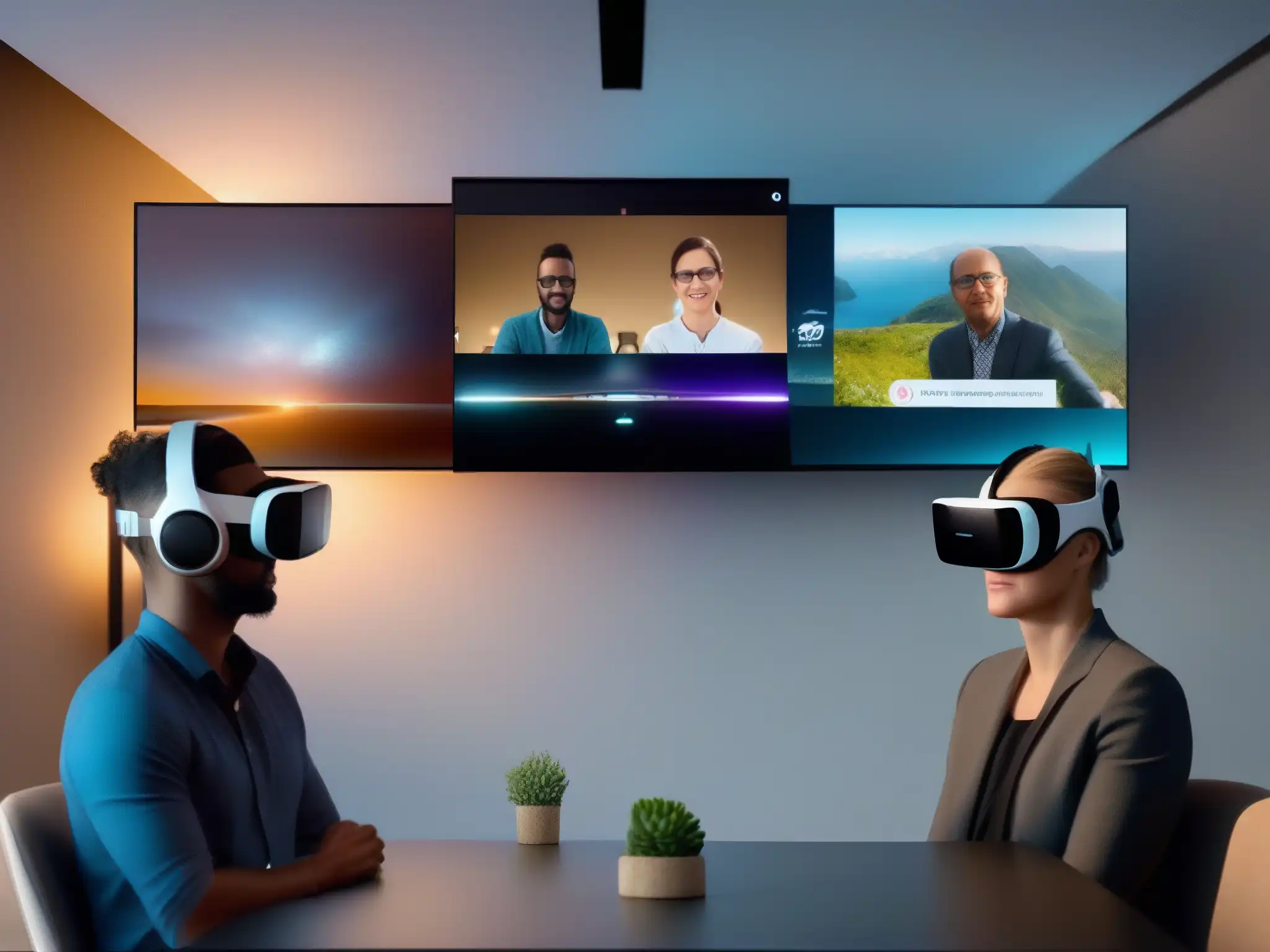 Comparación 4G vs 5G en VR Comparación de videoconferencias en entornos de realidad virtual: 4G muestra pixelación y lag, mientras 5G ofrece calidad y detalle superiores