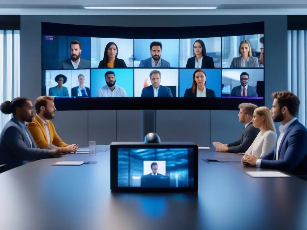 Desafíos de Videoconferencia: Interferencias y Frustraciones Videoconferencias profesionales con errores comunes, pixelación, pantallas congeladas y retraso en el audio