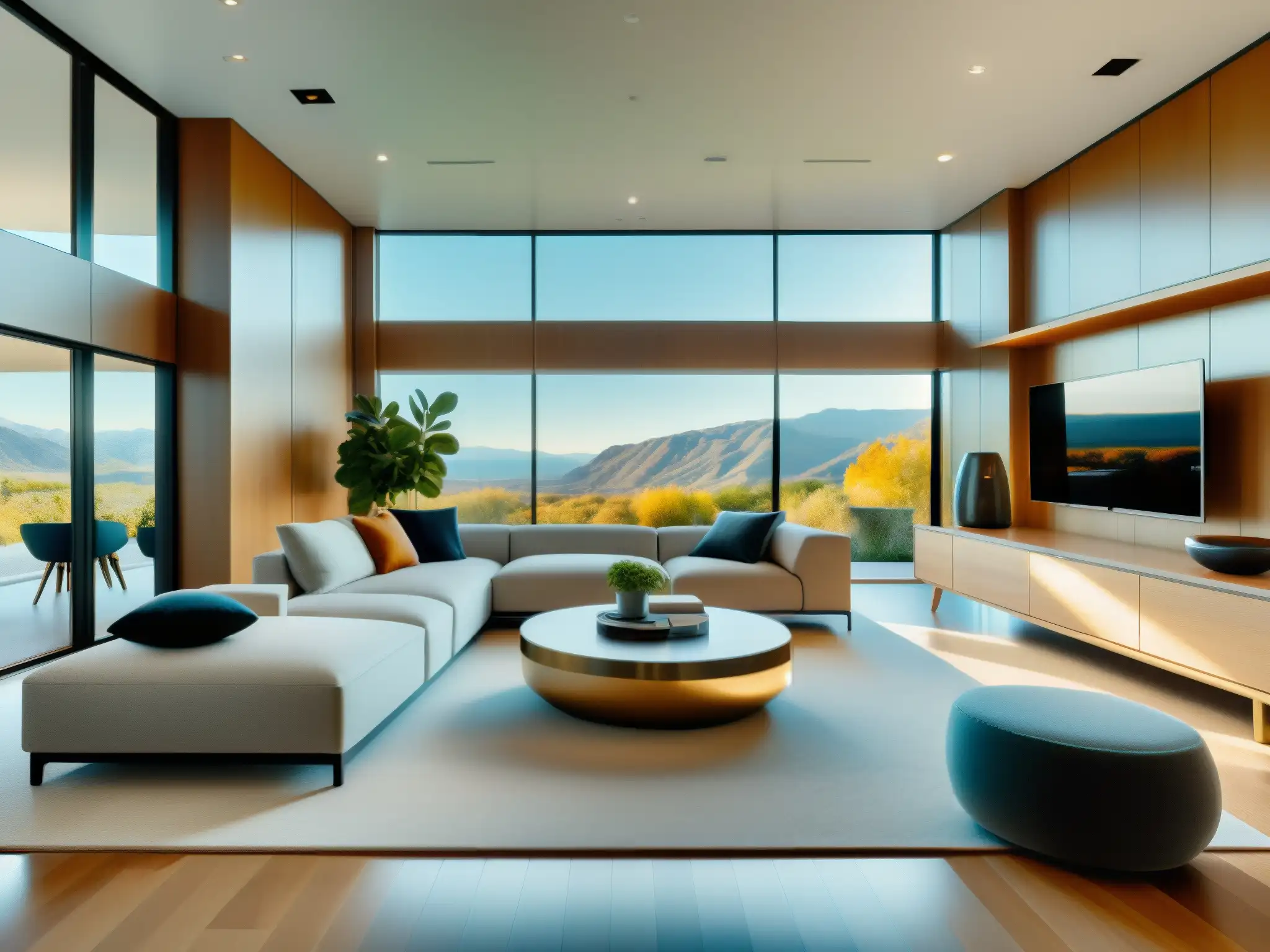 Explora sala moderna en 8K con luz natural Visita virtual en comparativa Matterport Zoom visitas virtuales: Amplio salón moderno con mobiliario minimalista y luz natural