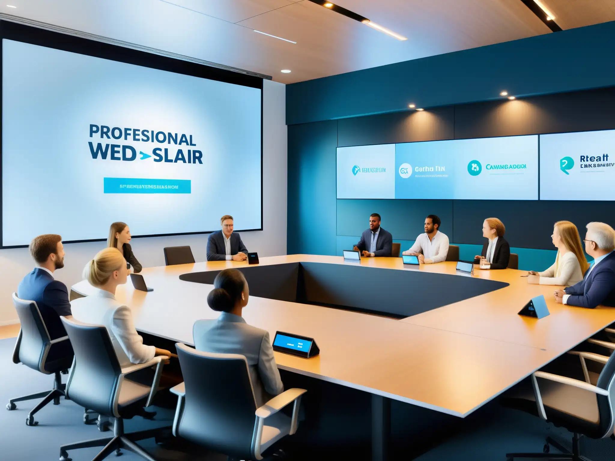 Webinar innovador con StarLeaf: interacción dinámica y colaboración Vista dinámica de seminario web con tecnología StarLeaf, muestra interacción entre profesionales y estudiantes